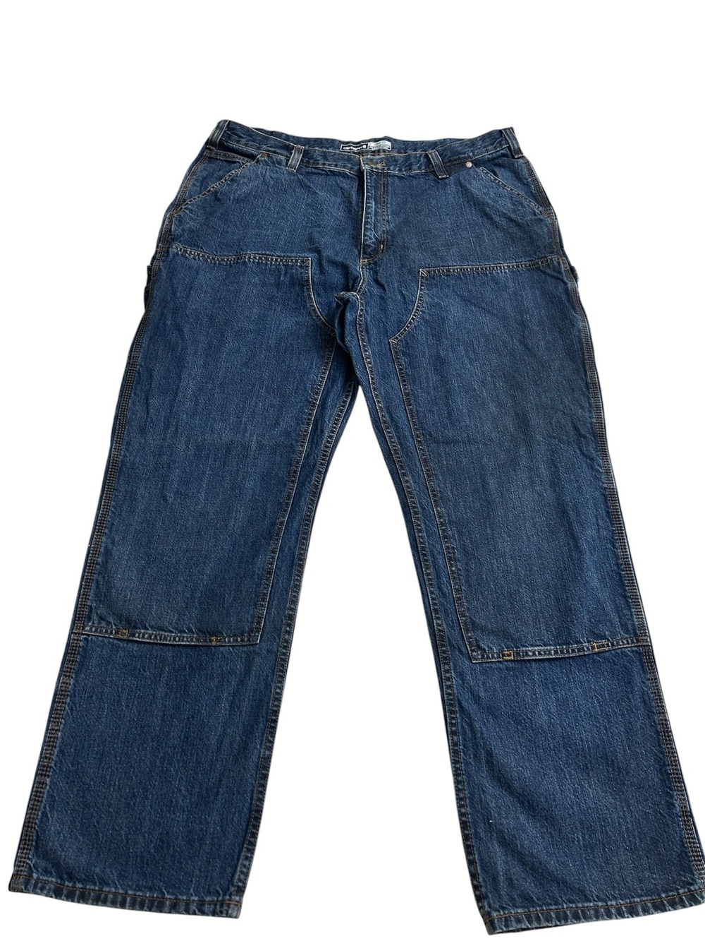 Carhartt 104944 Double Front Logger Jeans Men 40x32 Loose Fit Work Denim Blue